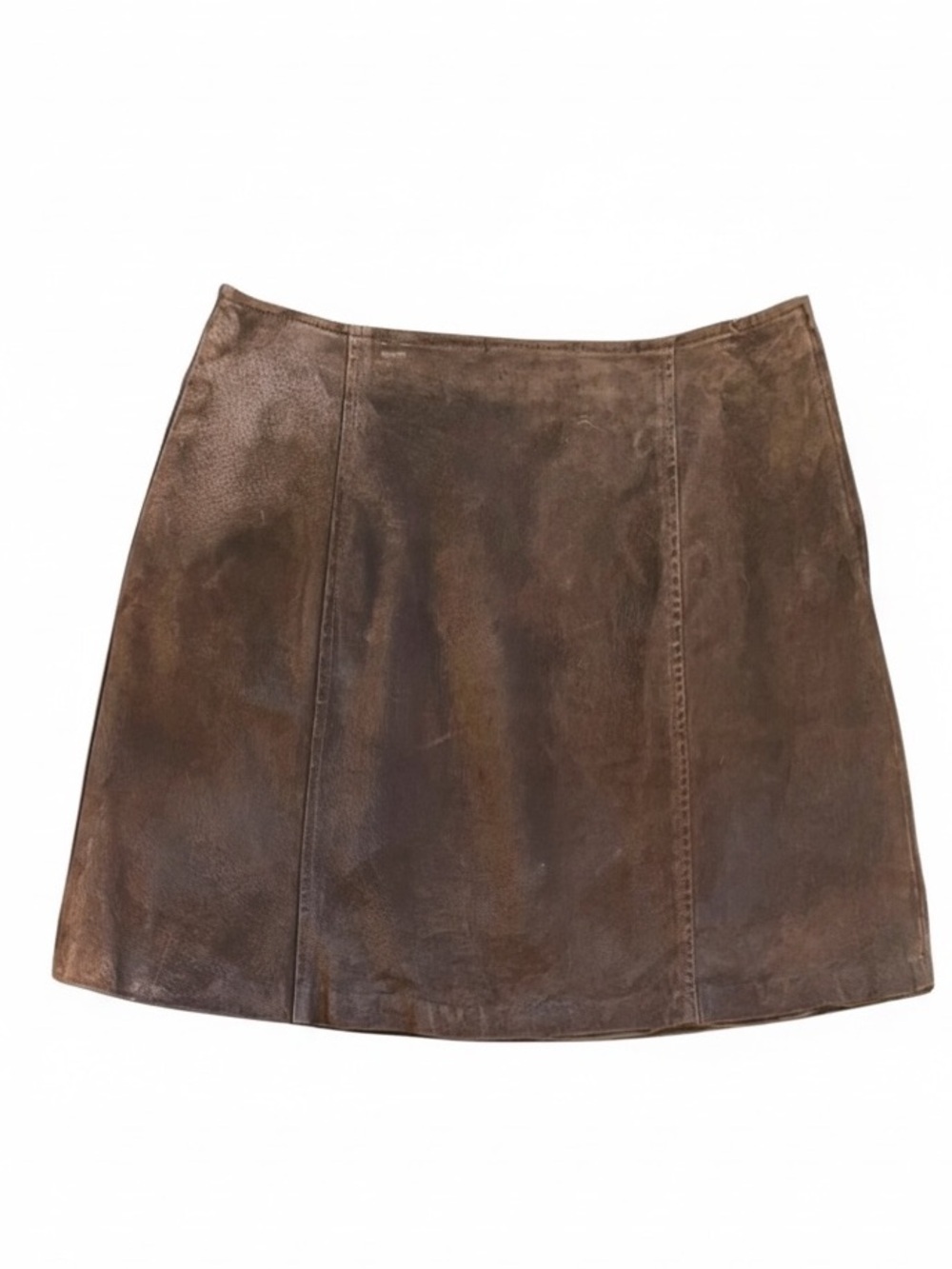 Kathy Ireland Brown Suede Leather Skirt – Size 12